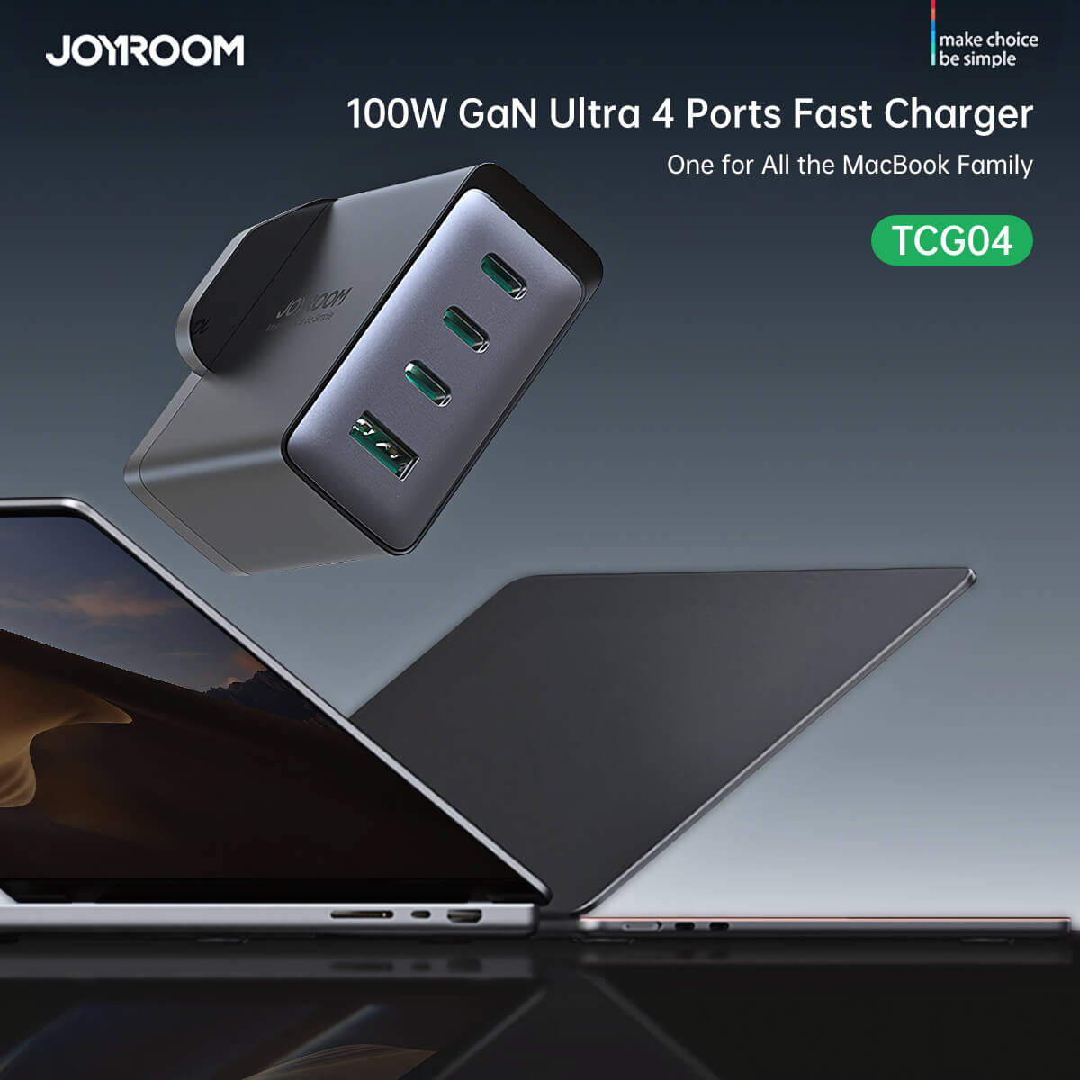 JOYROOM JR-TCG04 100W GaN Ultra Fast Charger Kit - Hugmie