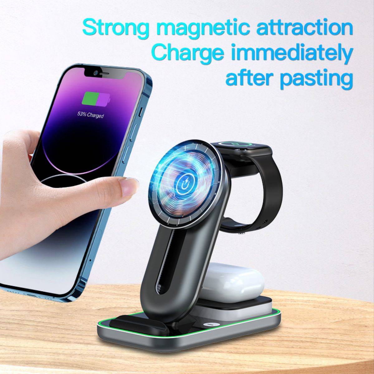 A8 4 in 1 Magnetic Wireless Charger - Hugmie