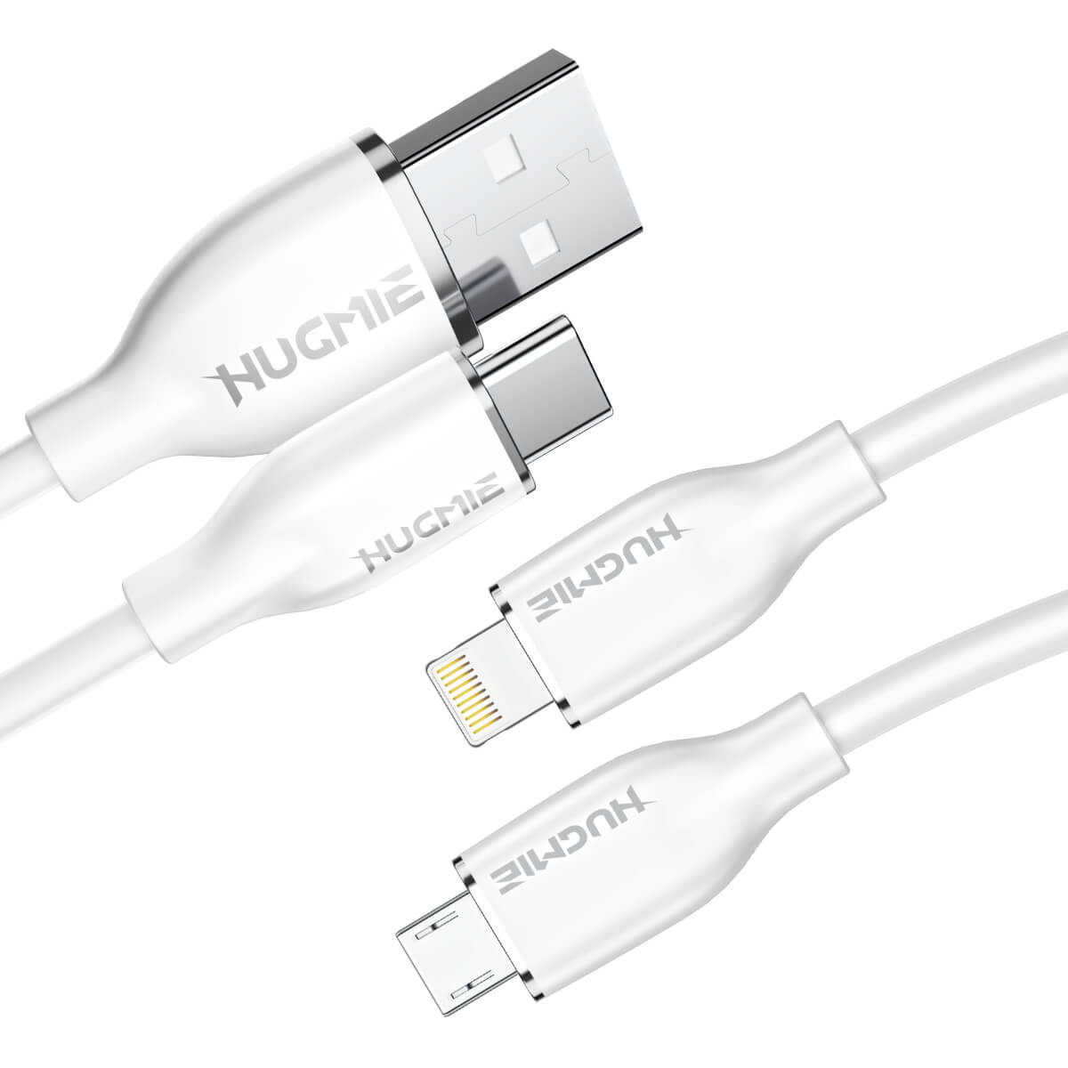 Hugmie Silicone USB-A to Type-C Fast Charging Cable 1.2M-White