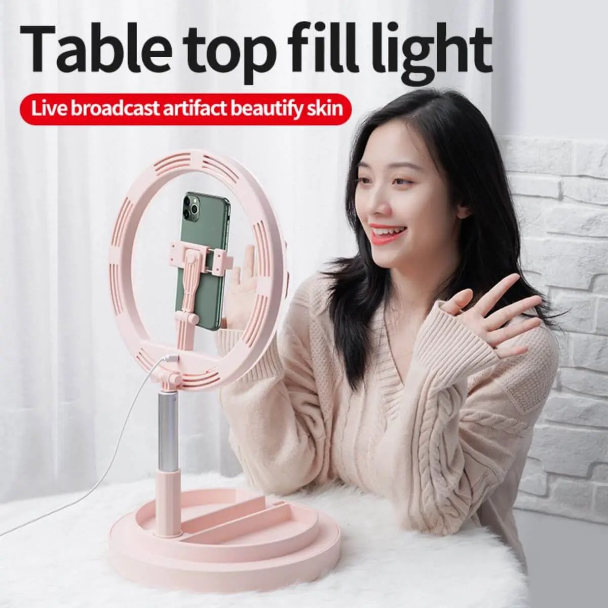 JM01 Foldable Selfie Ring Light with Stand-Hugmie