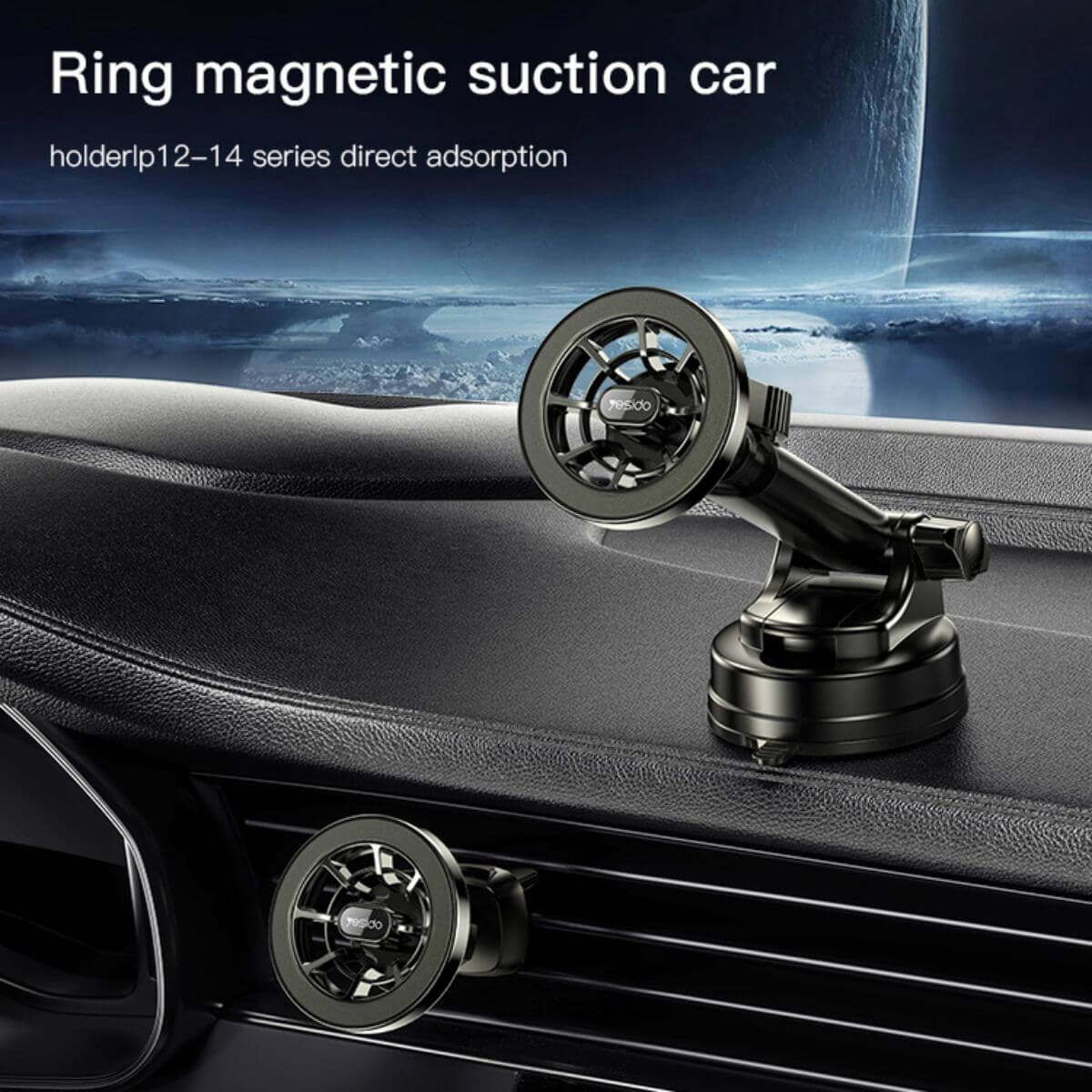 YESIDO C158 2 In 1 Magnetic Ring Car Phone Holder - Hugmie