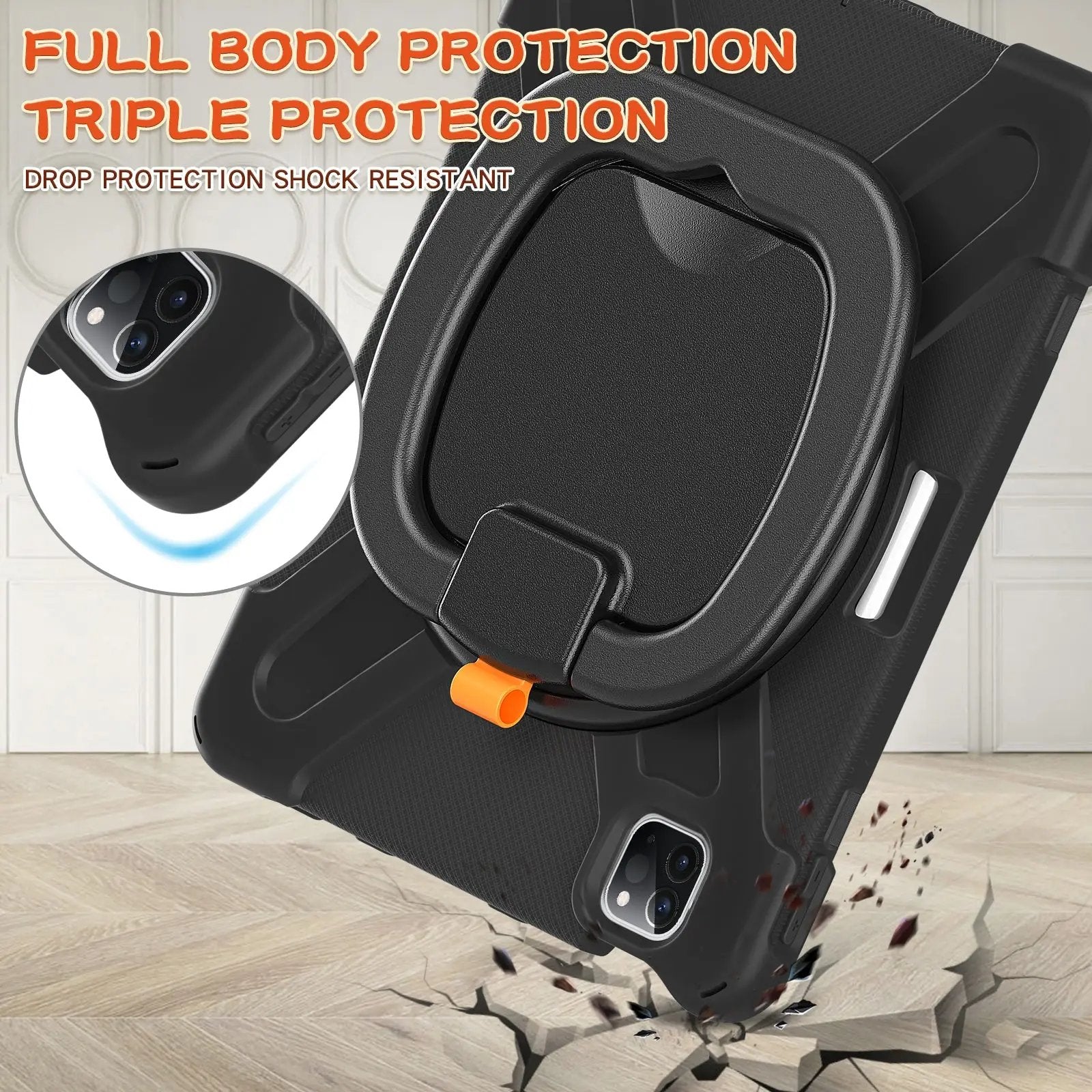 Full-body protection with triple-layer shock resistance on the Pirate Kids iPad Air Protective Case, ensuring durability and drop protection.