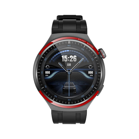 JS Watch 4 Pro+ smart watch with 1.56-inch HD display, black and red design, and Bluetooth calling feature.