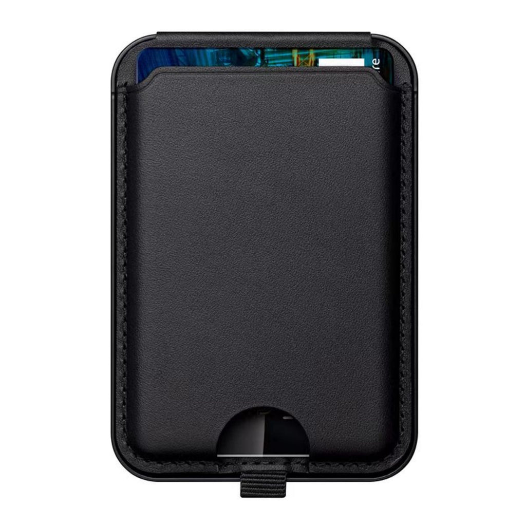 Leather Magnetic Wallet Stand Black - Hugmie