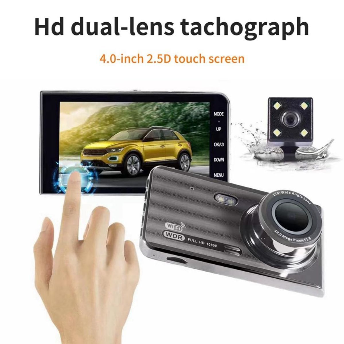 T719TP Car Dash Cam Front and Rear 1080P - Hugmie