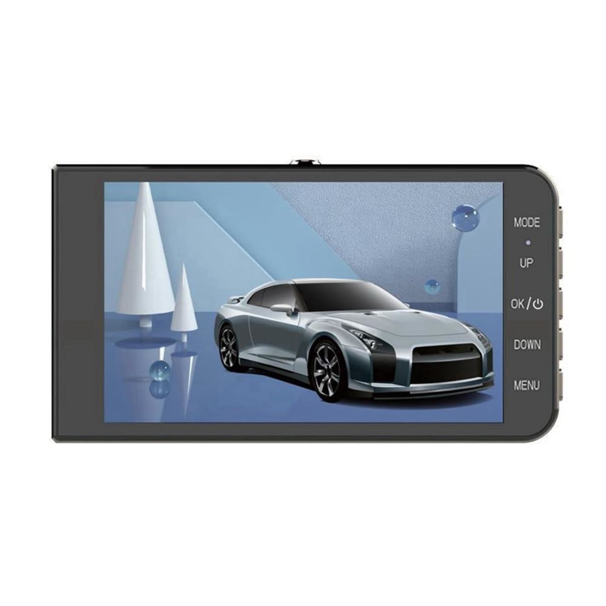 T719TP Car Dash Cam 4.0-inch display showing a high-resolution image. Features multiple control buttons for easy navigation and settings adjustment.