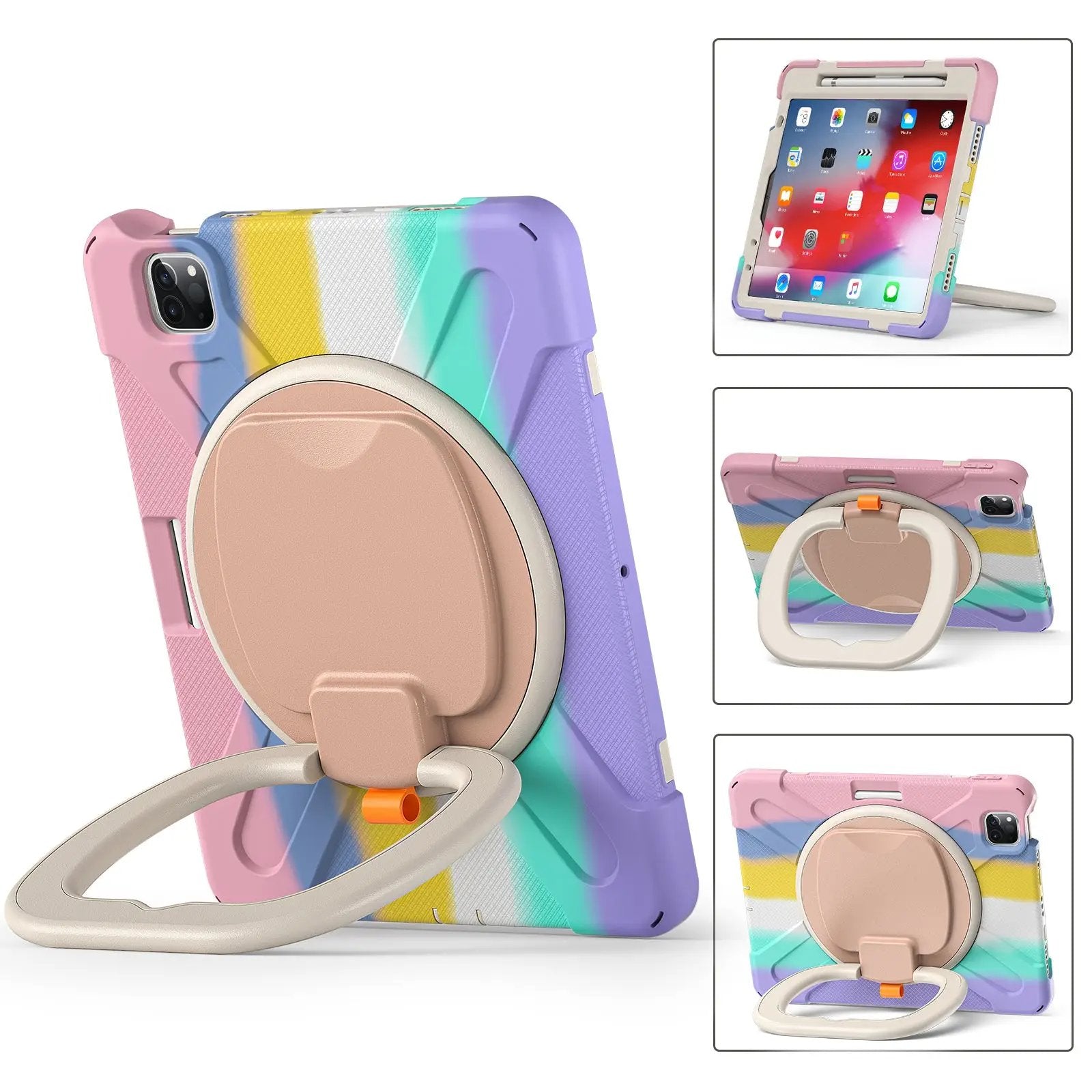 Durable and shockproof Pirate Kids iPad Air Protective Case featuring a foldable stand and ergonomic handle for easy carrying and versatile use.