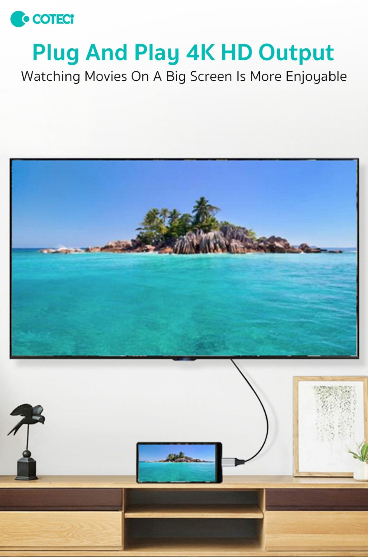 COTECi 33025 USB-C to HDMI 4K30Hz 2m