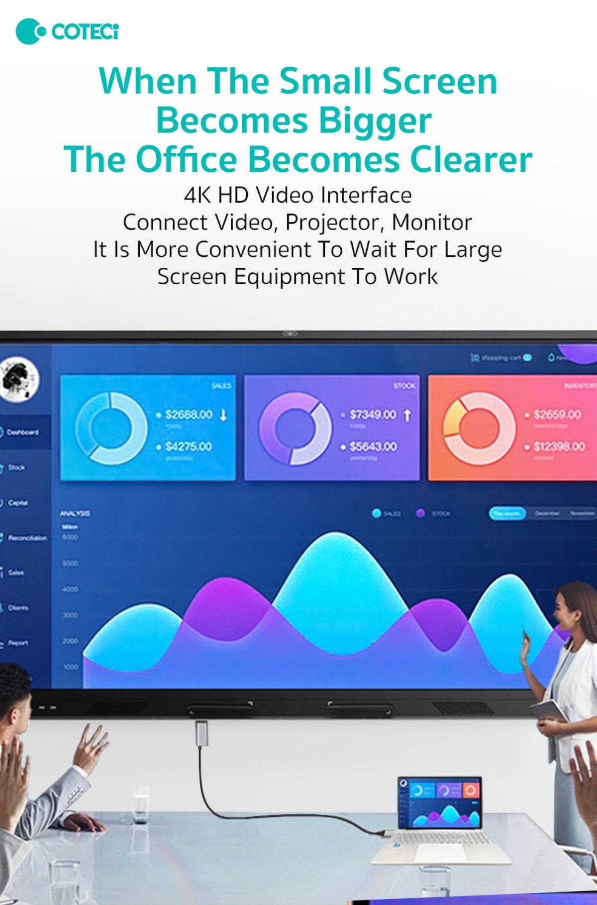 COTECi 33025 USB-C to HDMI 4K30Hz 2m