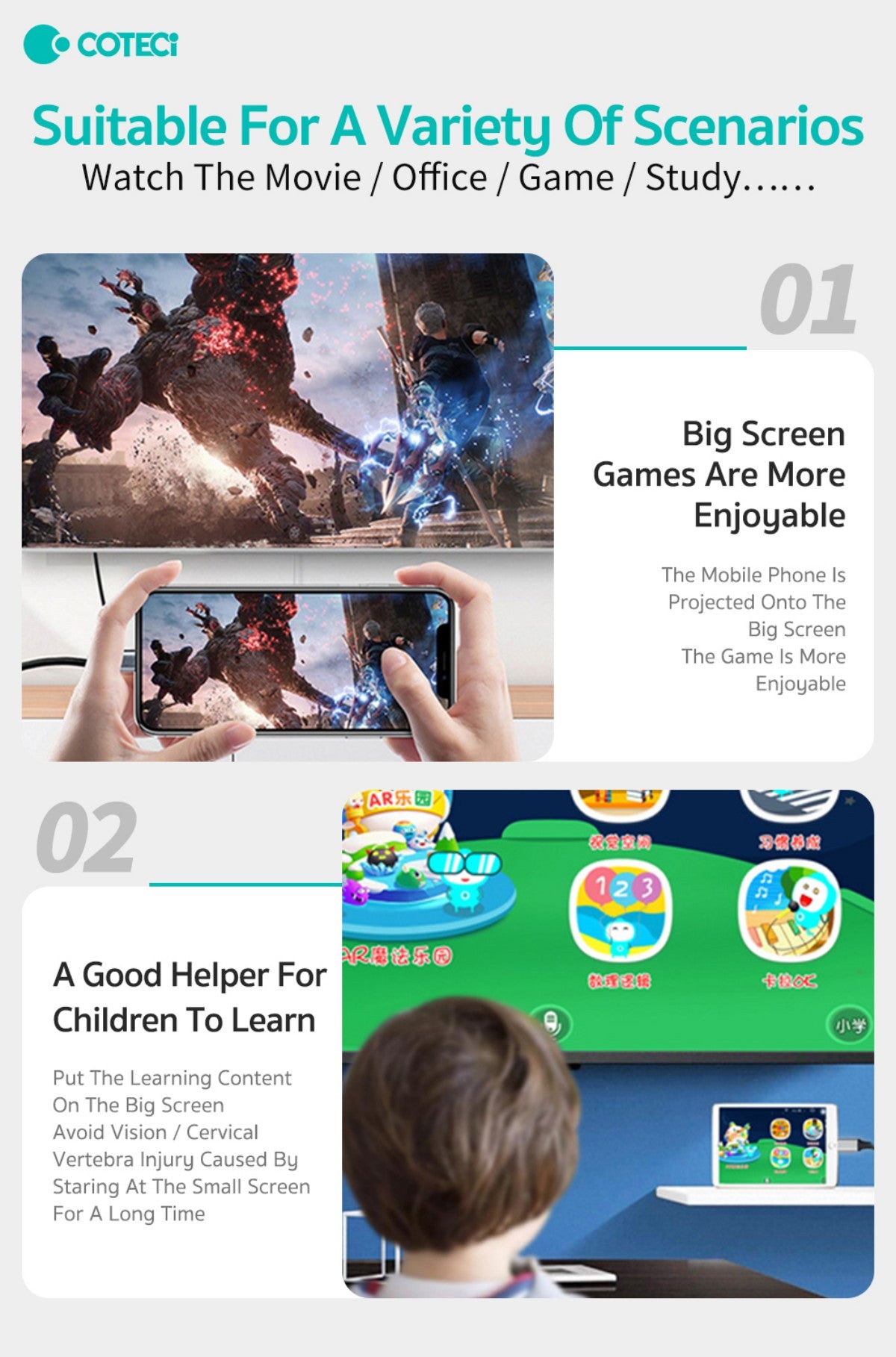 COTECi 33025 USB-C to HDMI 4K30Hz 2m