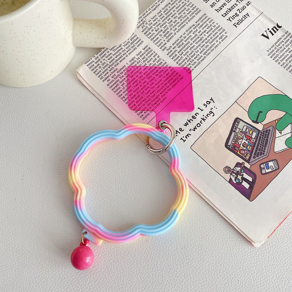 Colorful Wavy Hoop Universal Silicone Phone Wrist Lanyard - Hugmie