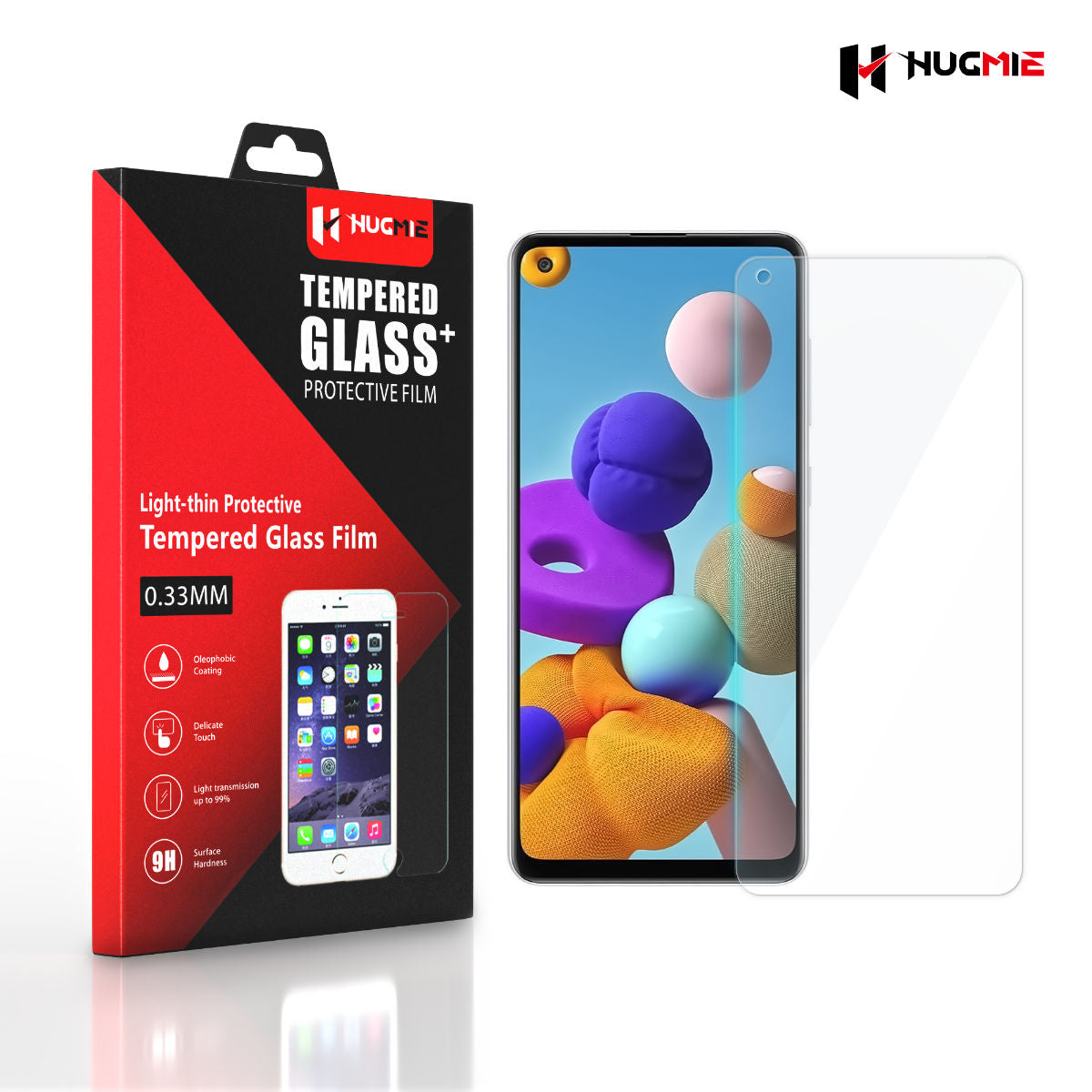 2 Pack Hugmie Samsung Galaxy A21s Glass Screen Protector
