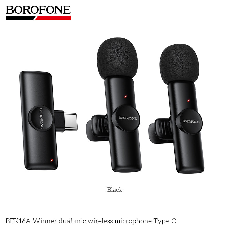 BOROFONE BFK16A Dual-Mic Winner Wireless Microphone Type-C