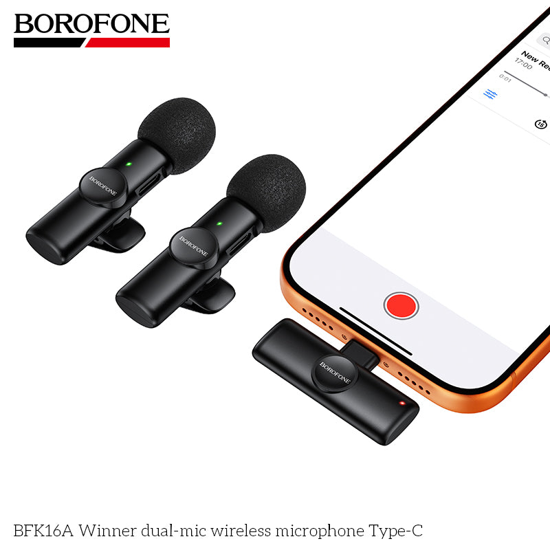 BOROFONE BFK16A Dual-Mic Winner Wireless Microphone Type-C