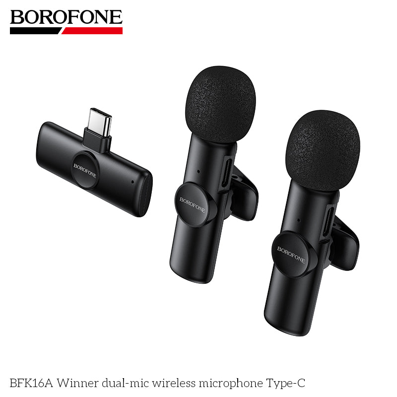 BOROFONE BFK16A Dual-Mic Winner Wireless Microphone Type-C
