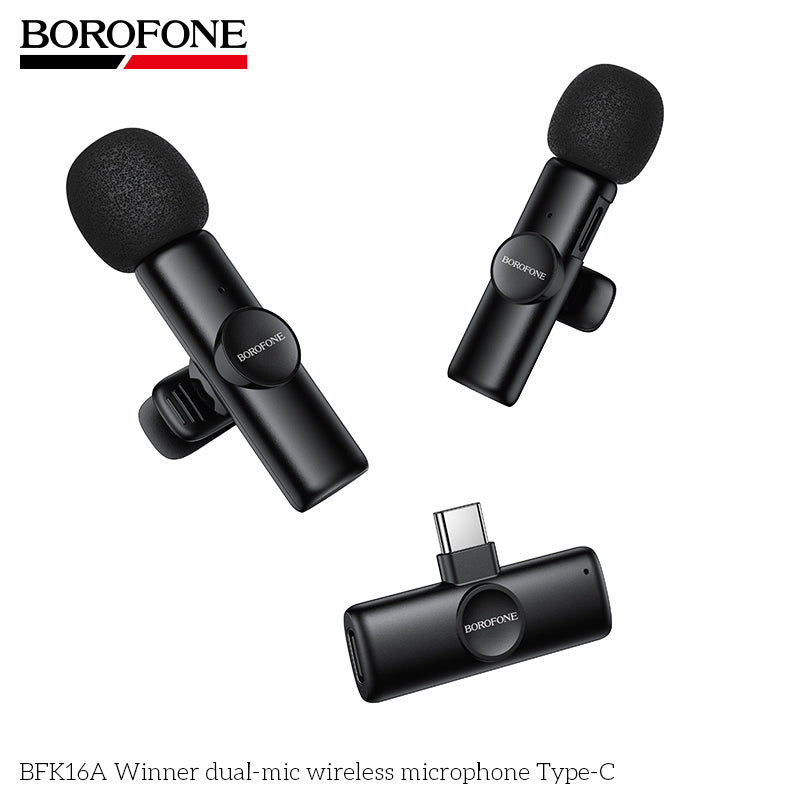 BOROFONE BFK16A Dual-Mic Winner Wireless Microphone Type-C