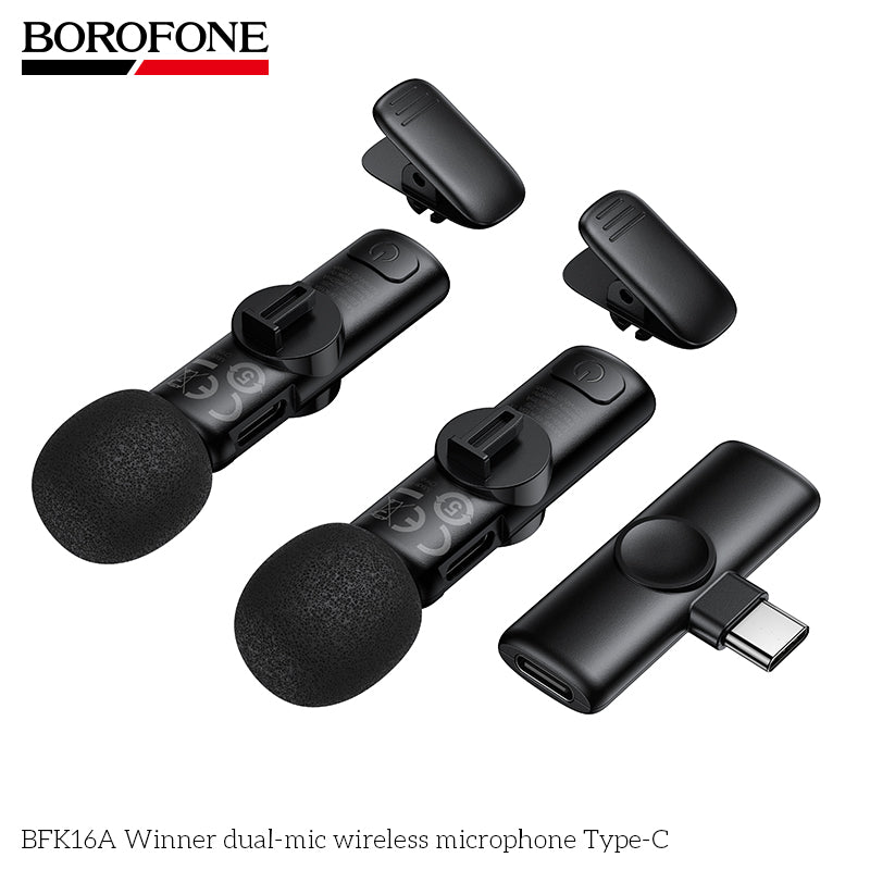 BOROFONE BFK16A Dual-Mic Winner Wireless Microphone Type-C