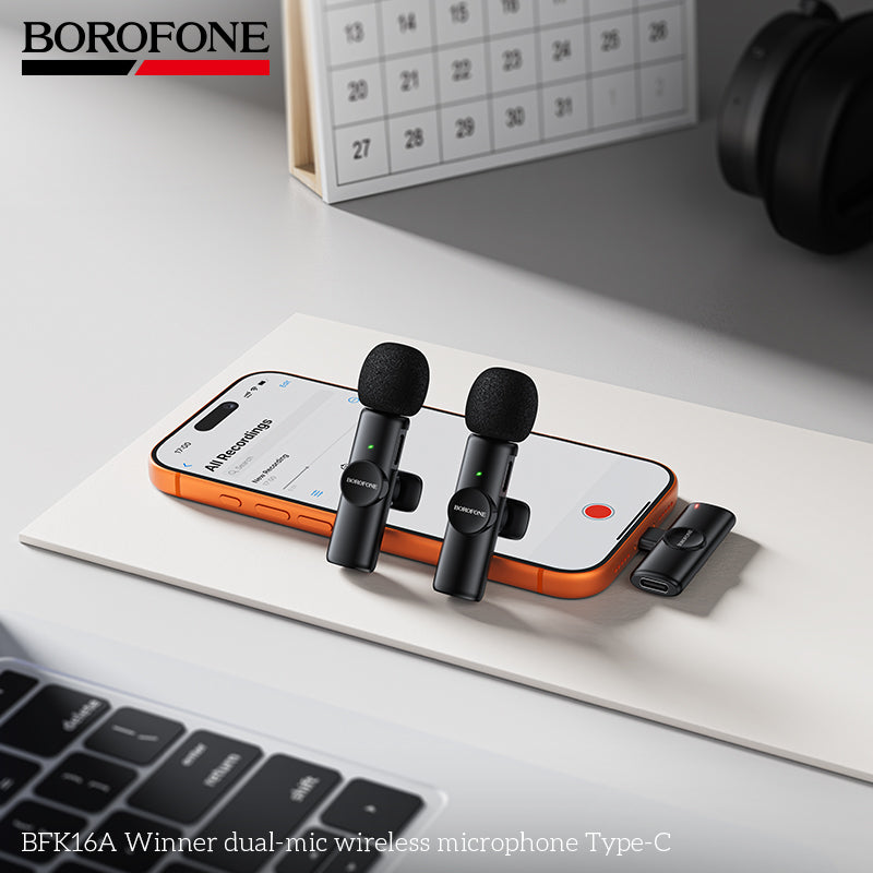 BOROFONE BFK16A Dual-Mic Winner Wireless Microphone Type-C