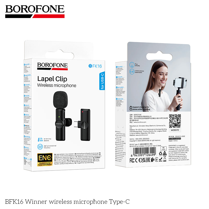 BOROFONE BFK16 Winner Wireless Microphone Type-C