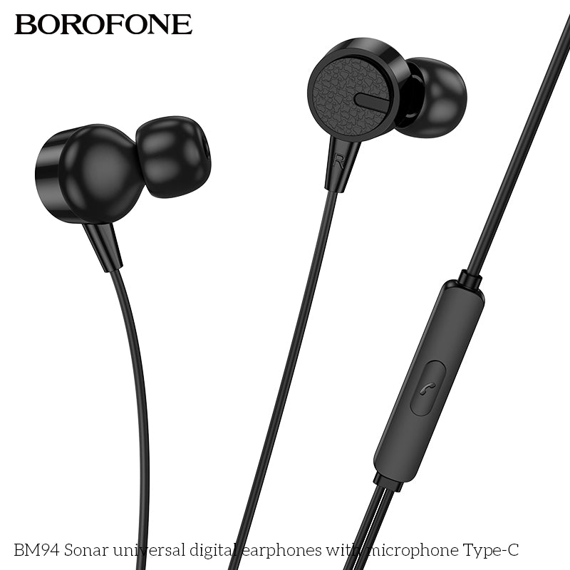 BOROFONE BM94 Type-C Sonar Universal Digital Earphones with Microphone