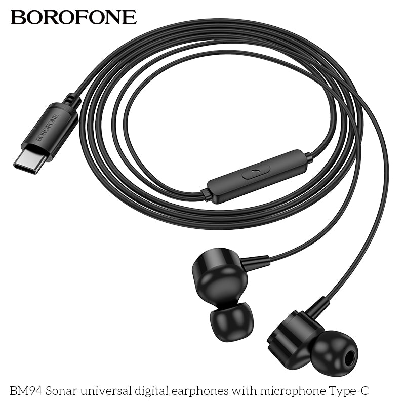BOROFONE BM94 Type-C Sonar Universal Digital Earphones with Microphone