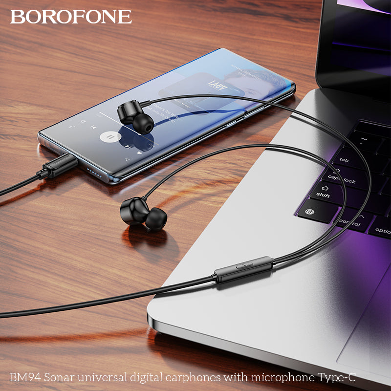 BOROFONE BM94 Type-C Sonar Universal Digital Earphones with Microphone