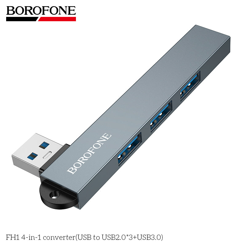 BOROFONE FH1 4-in-1 USB Converter(USB to USB2.0*3+USB3.0)
