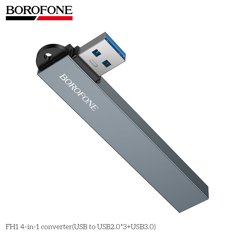 BOROFONE FH1 4-in-1 USB Converter(USB to USB2.0*3+USB3.0)