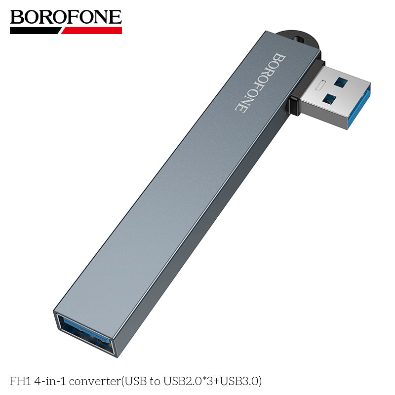 BOROFONE FH1 4-in-1 USB Converter(USB to USB2.0*3+USB3.0)
