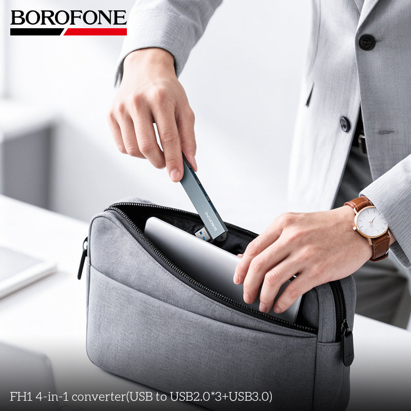 BOROFONE FH1 4-in-1 USB Converter(USB to USB2.0*3+USB3.0)
