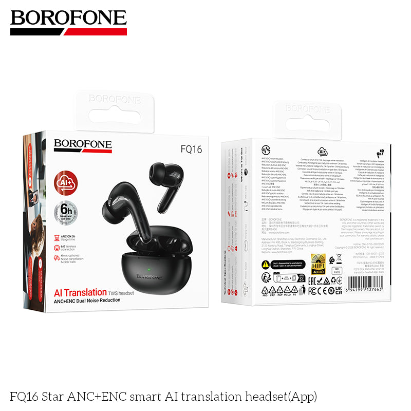 BOROFONE FQ16 Star ANC+ENC Smart AI Translation Headset