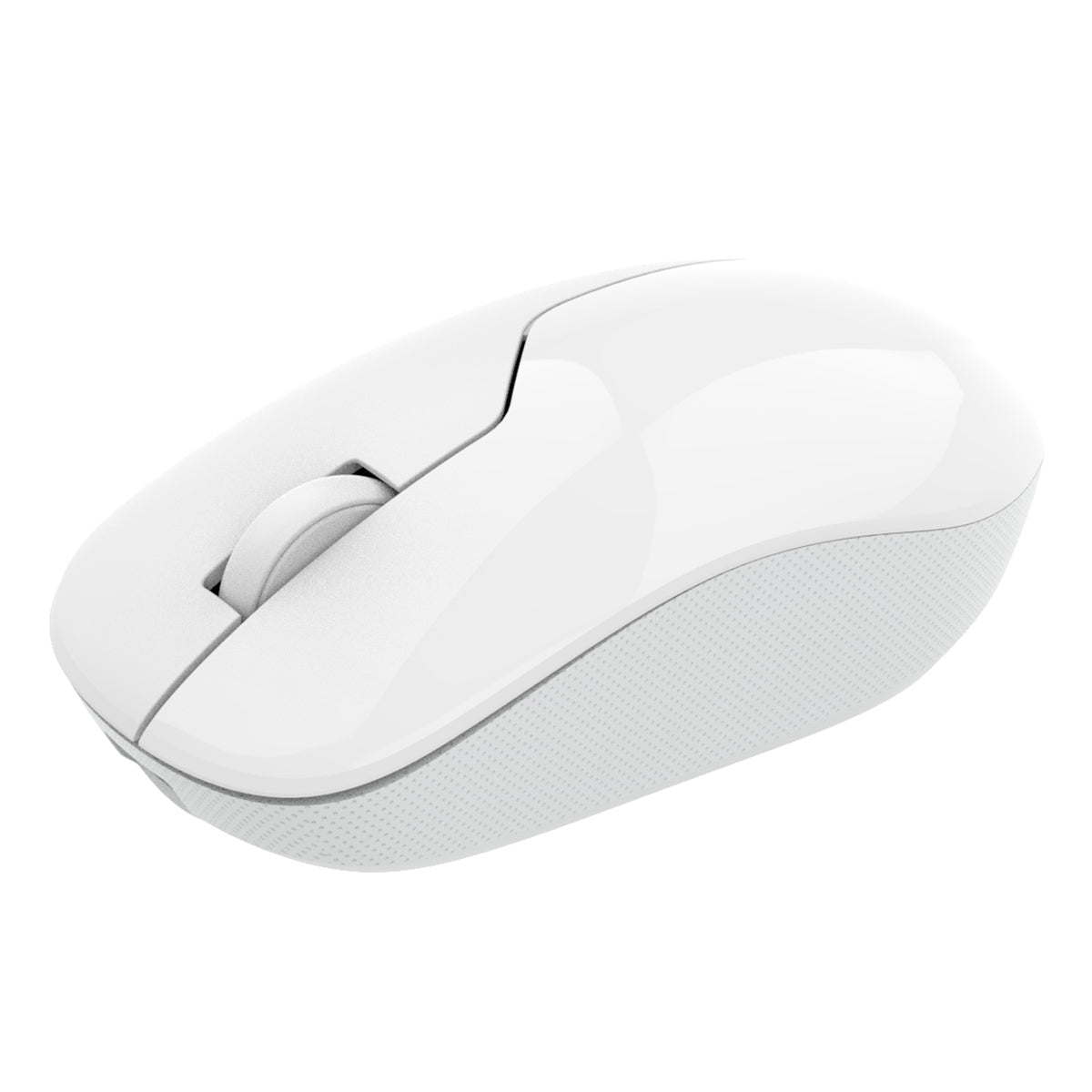 INDENA G-228-2-C Wireless Mouse in glossy white with textured grip, designed for comfort and precision. Great for everyday computer use.
