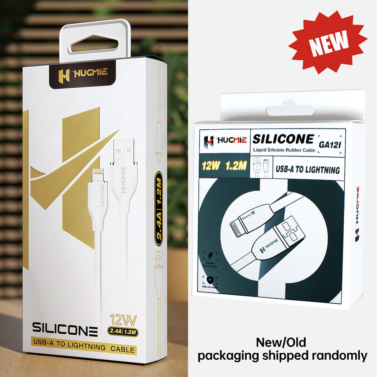 Hugmie® Silicone USB-A to Lightning Fast Charging Cable 1.2M-White