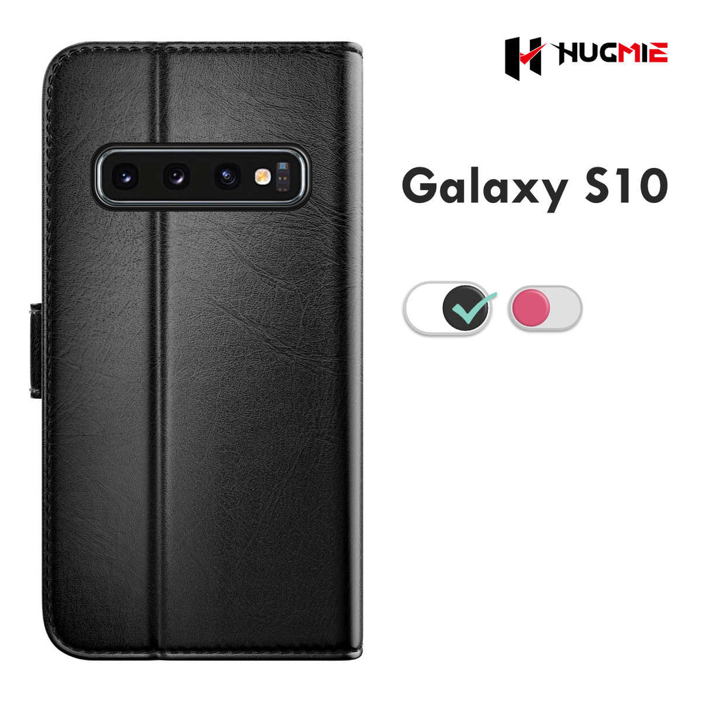 Samsung Galaxy S10 Classic Series Folio (Black/Hotpink) - Hugmie