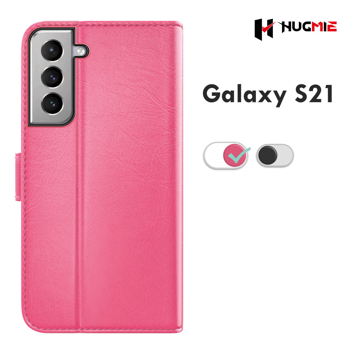 Samsung Galaxy S21 Classic Series Folio (Black/Hotpink) - Hugmie