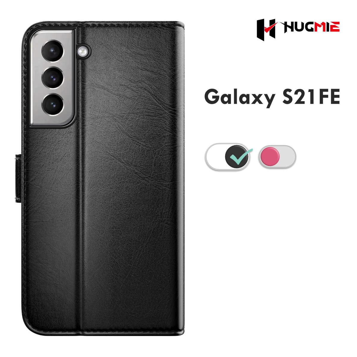 Samsung Galaxy S21FE Classic Series Folio (Black/Hotpink) - Hugmie