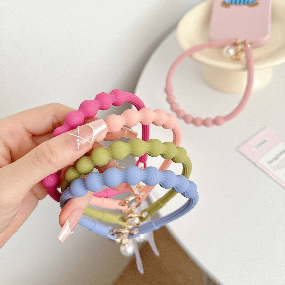 Silicone Beaded Universal Phone Wrist Lanyard - Hugmie