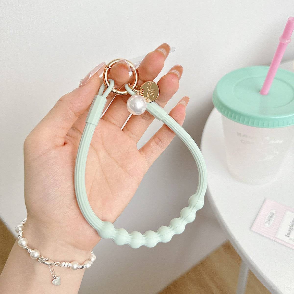 Silicone Beaded Universal Phone Wrist Lanyard - Hugmie