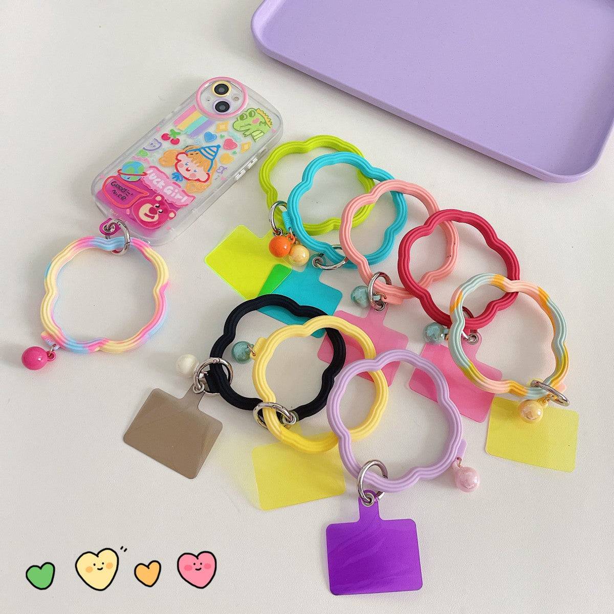 Colorful Wavy Hoop Universal Silicone Phone Wrist Lanyard - Hugmie