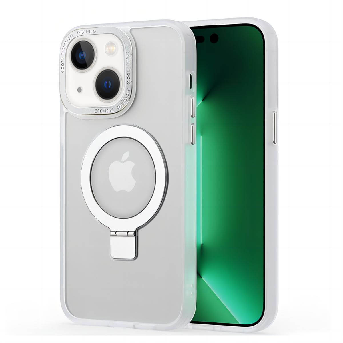 MagRing Shell Magsafe Magnetic iPhone Stand Case-iPhone 12 White-Hugmie