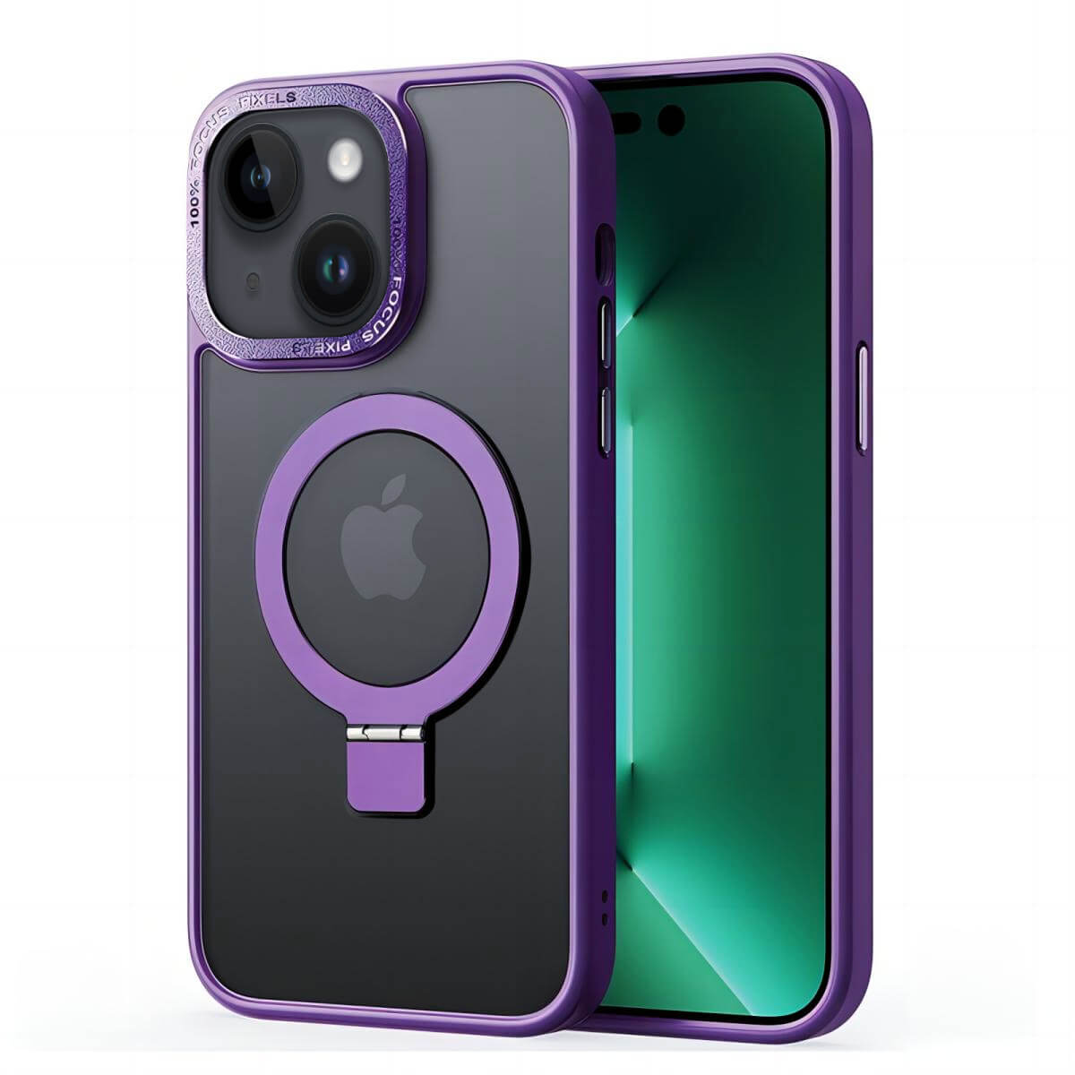 MagRing Shell Magsafe Magnetic iPhone Stand Case-Purple-Hugmie