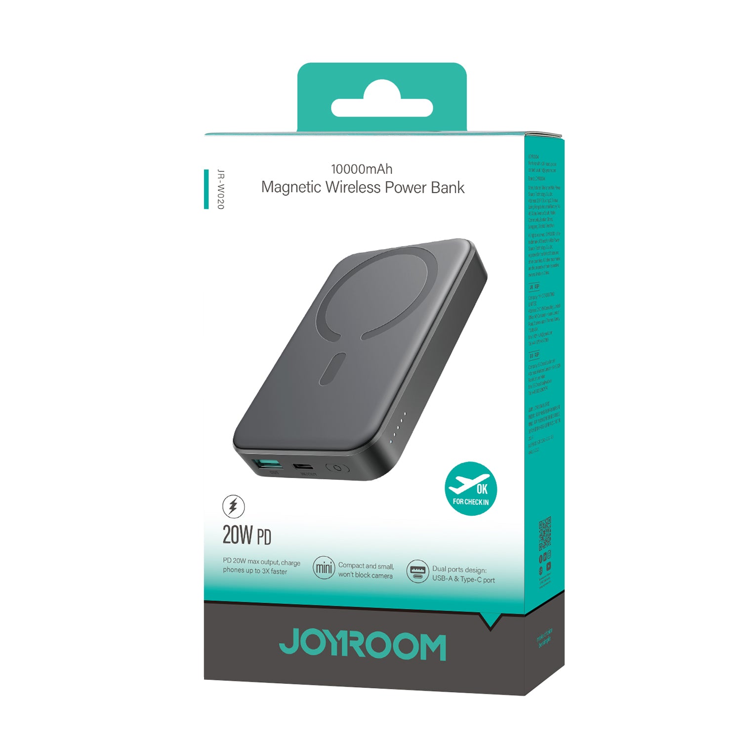 JOYROOM JR-W020 PD20W Magnetic Wireless Power Bank 10000mAh