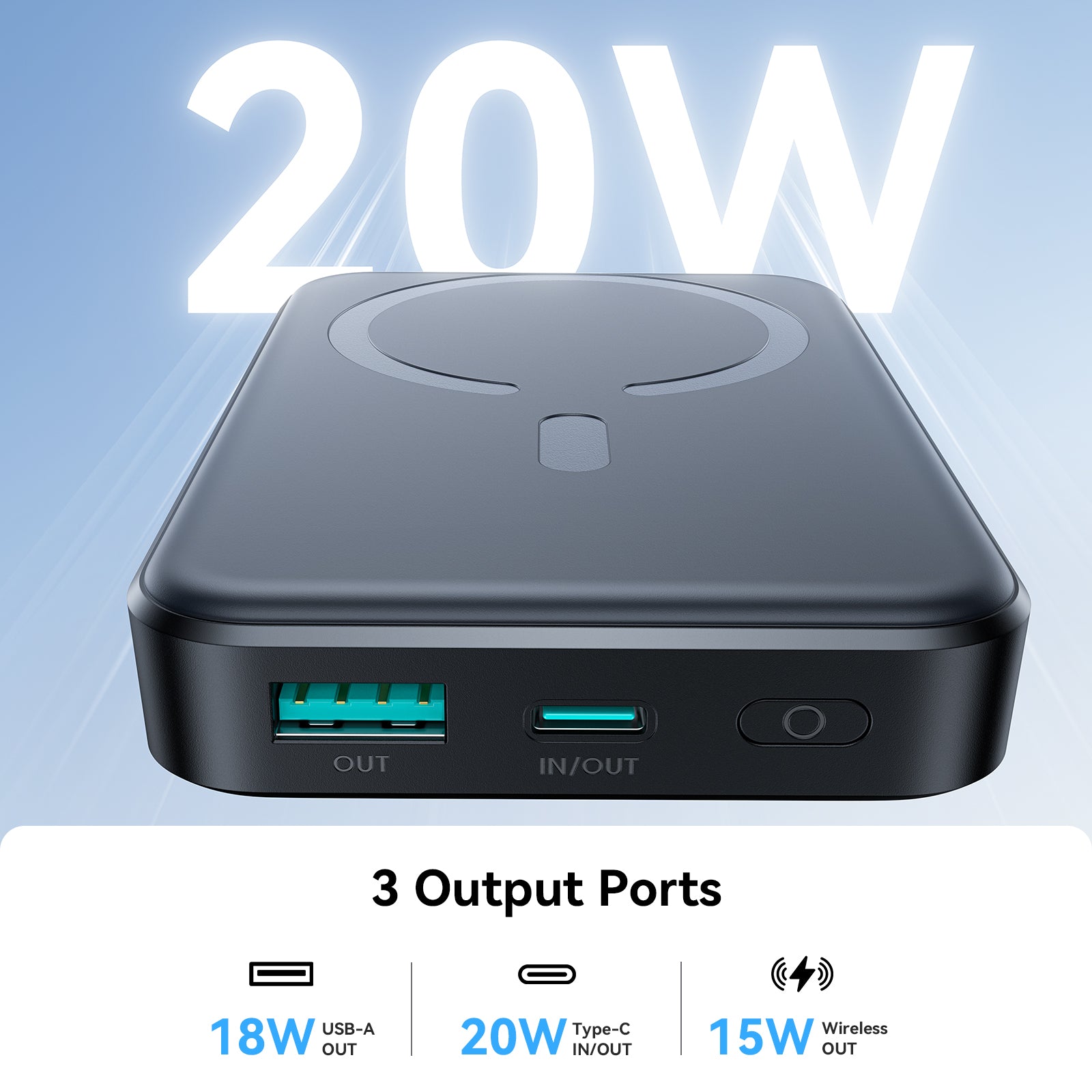 JOYROOM JR-W020 PD20W Magnetic Wireless Power Bank 10000mAh