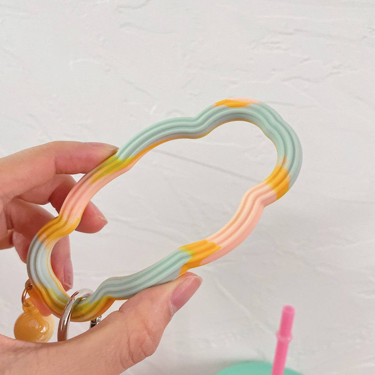 Colorful Wavy Hoop Universal Silicone Phone Wrist Lanyard - Hugmie