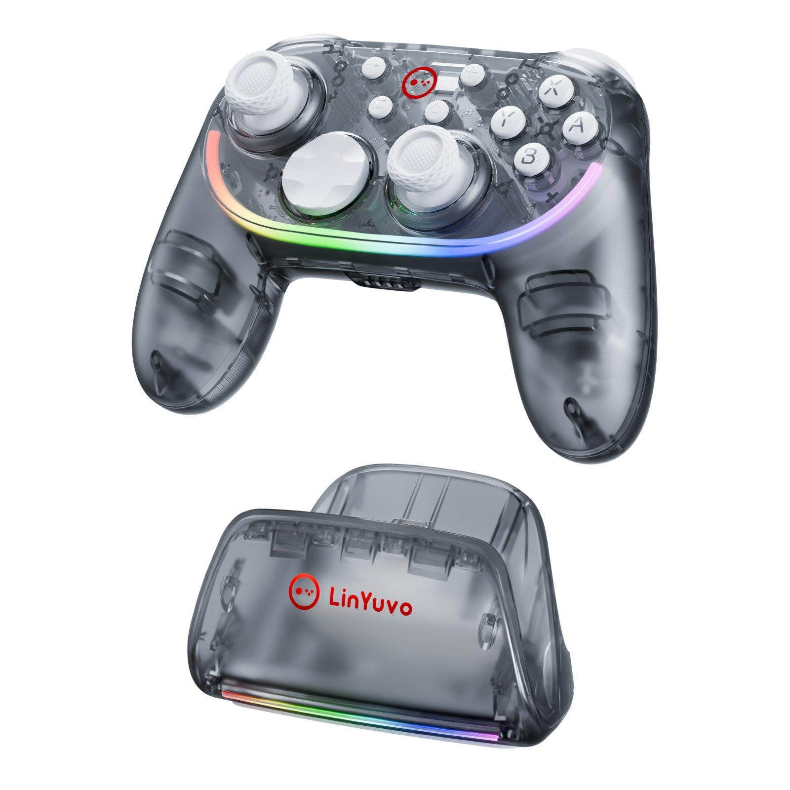 LinYuo KS55 Transparent Game Controller + Charging Dock