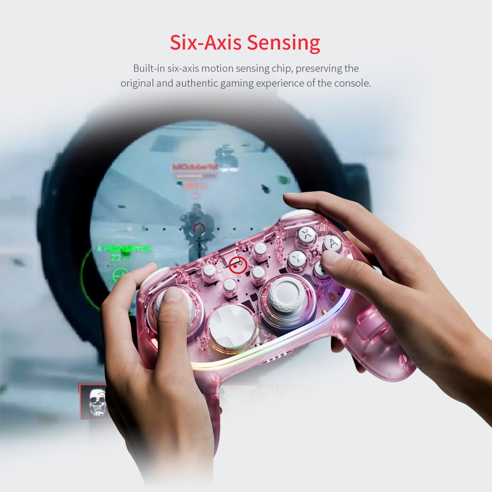 LinYuo KS55 Transparent Game Controller + Charging Dock