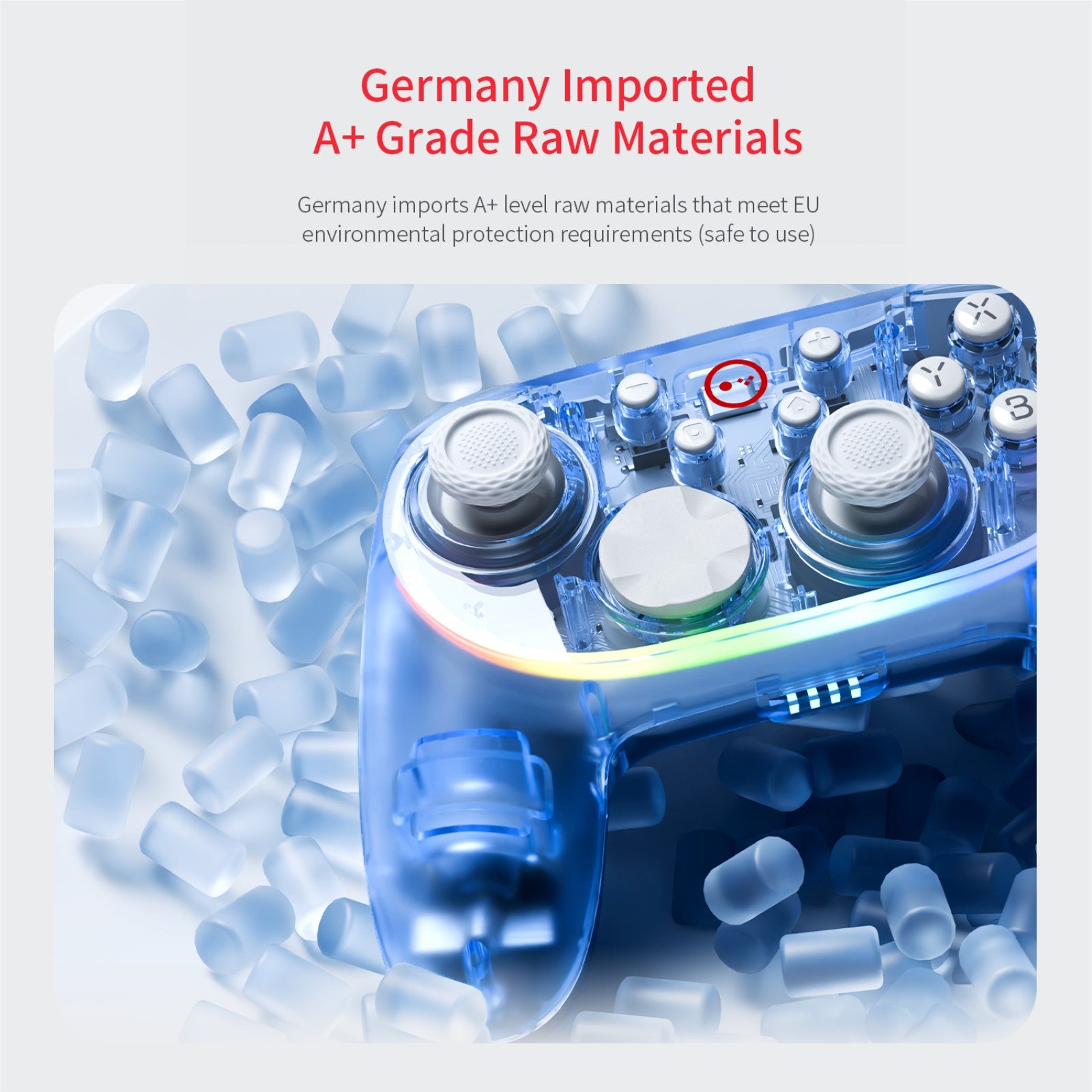 LinYuo KS55 Transparent Game Controller + Charging Dock