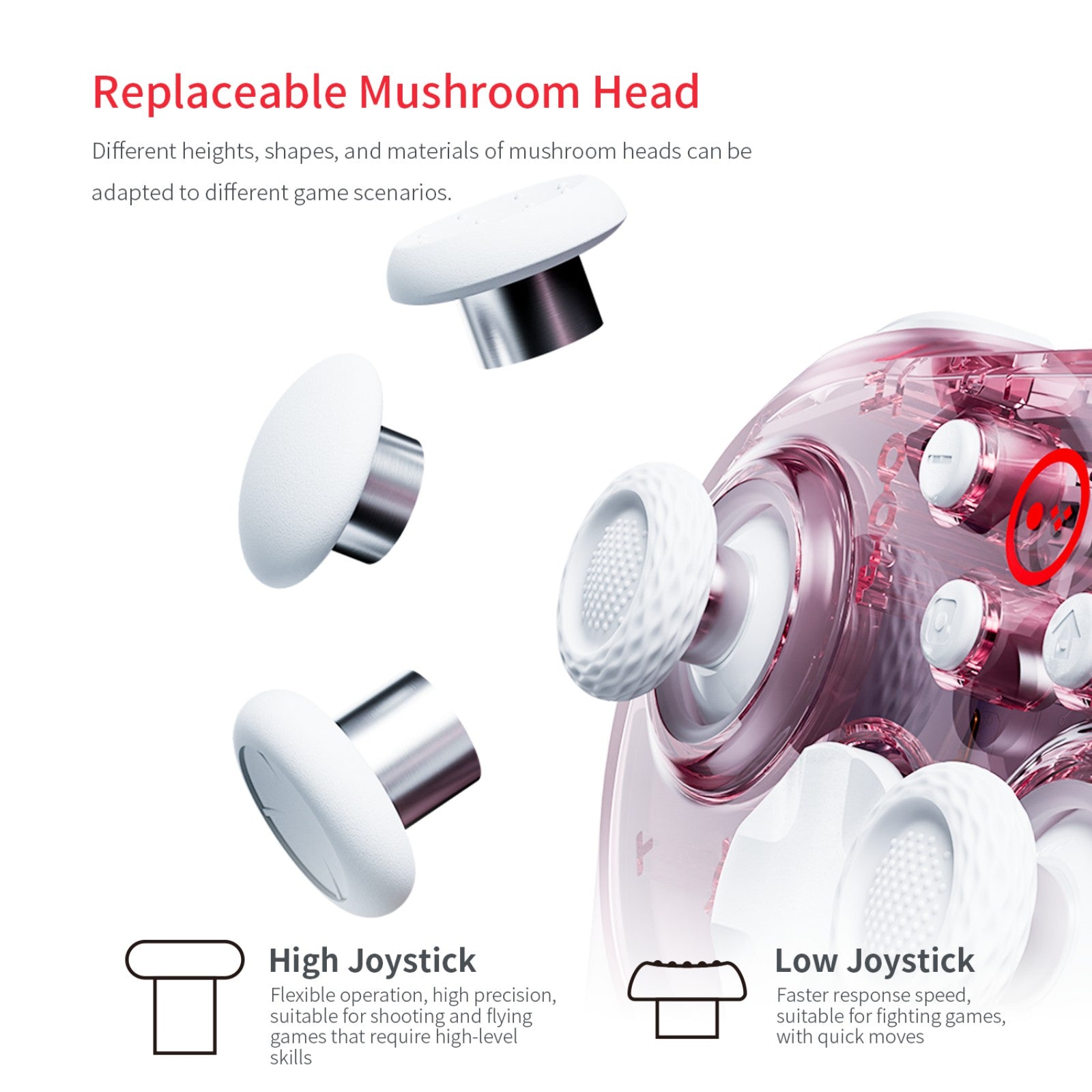 LinYuo KS55 Transparent Game Controller + Charging Dock
