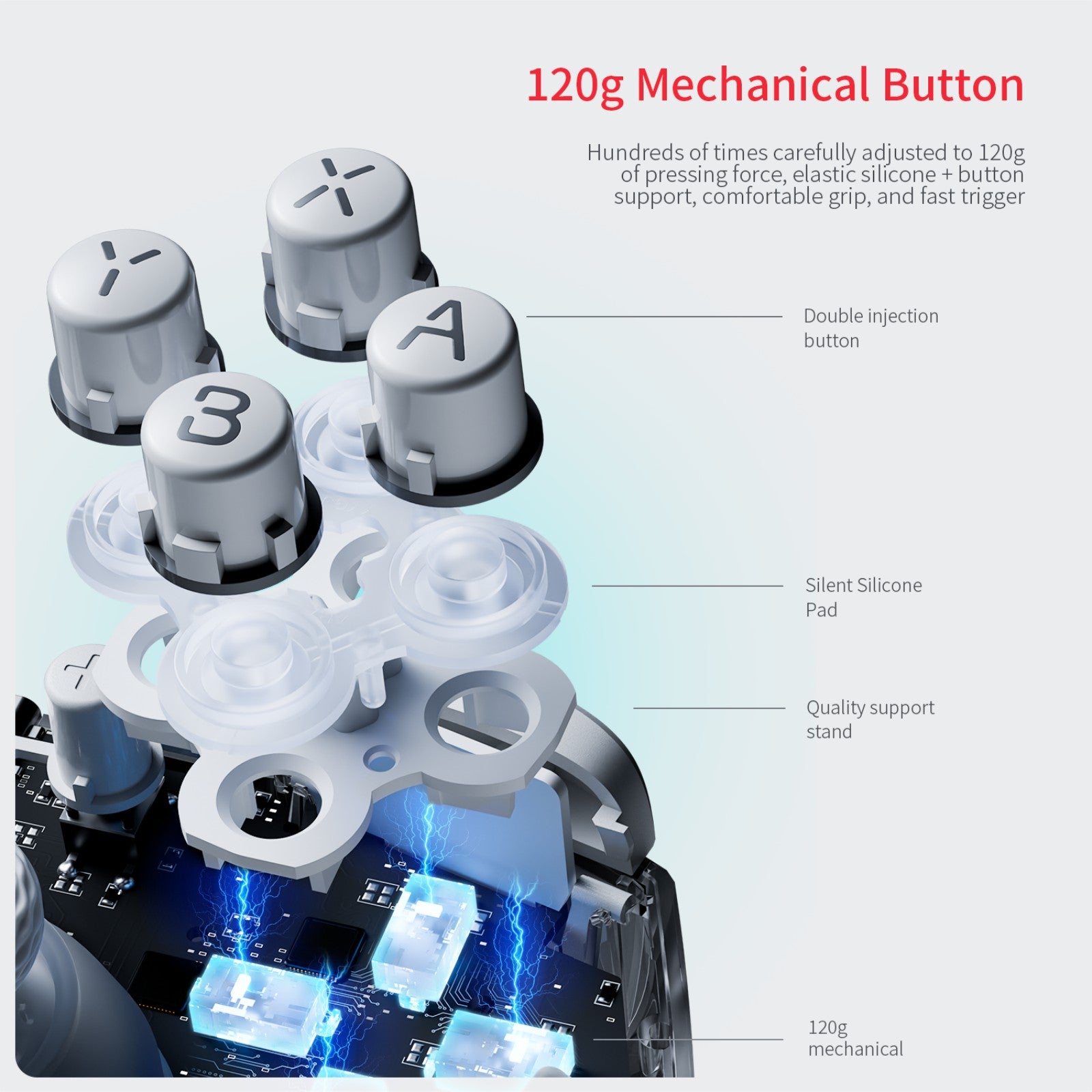 LinYuo KS55 Transparent Game Controller + Charging Dock