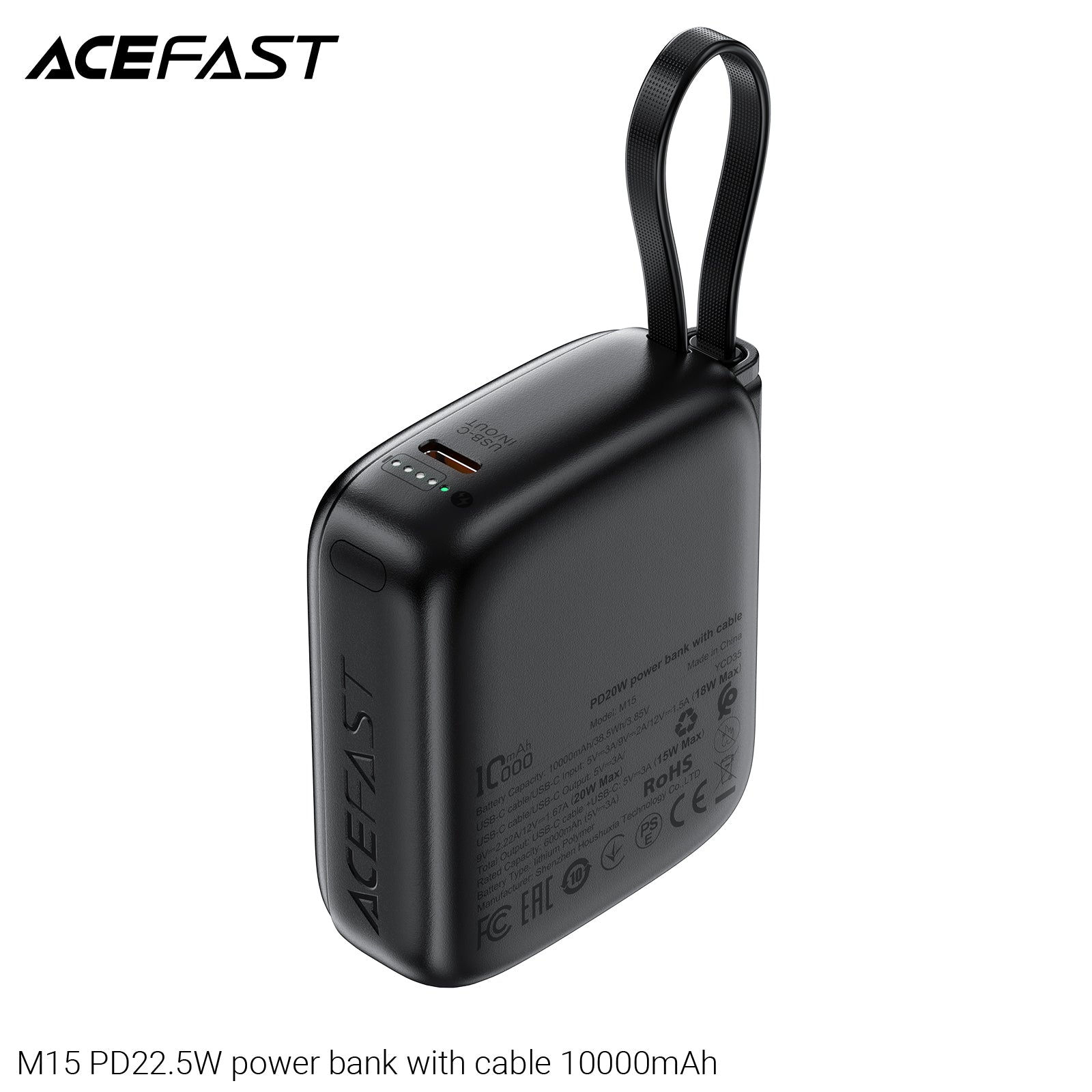 ACEFAST M15 PD22.5W Power Bank with Cable 10000mAh